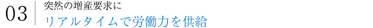 リアルタイムで労働力を供給